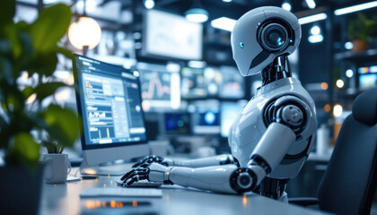 Fototapeta premium Advanced Robotic Technology: AI at Work