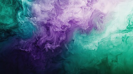 Abstract Swirling Purple and Teal Paint Artwork