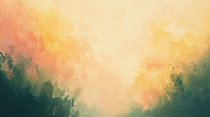 Fototapeta premium Serene Sunset Landscape with Soft Brush Strokes in Pastel Tones