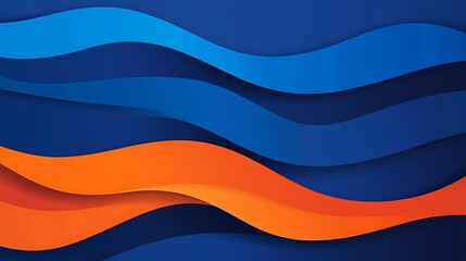 Fototapeta premium Abstract Blue and Orange Wavy Layers Design