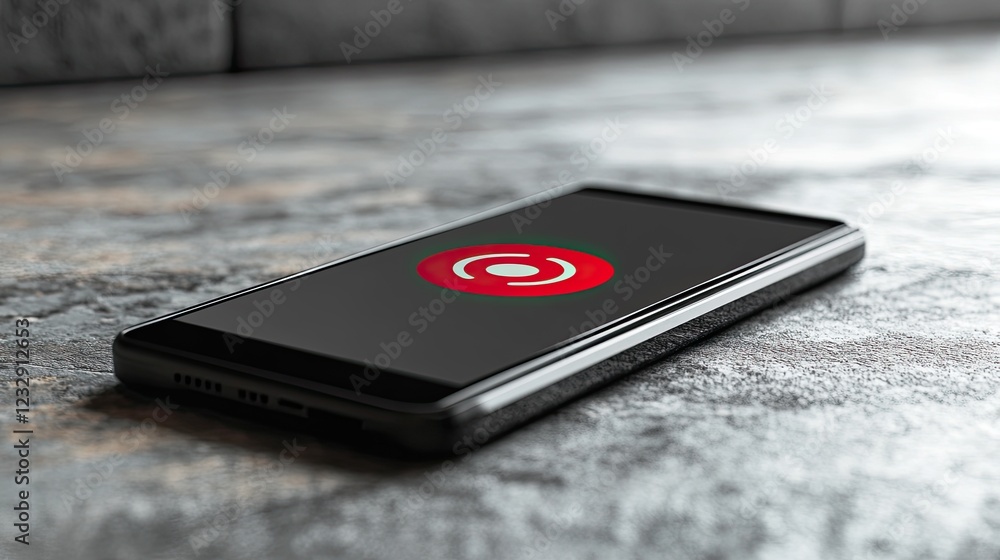 Poster Smartphone Displaying a Red Circular Loading Icon
