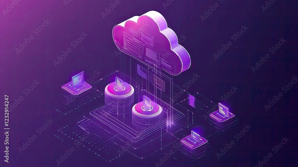 Poster Cloud Computing Data Storage Network System Visualization