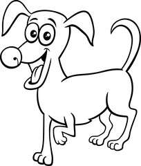 cartoon dog or puppy animal character giving a paw coloring page
