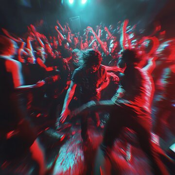 A Fiery Musician Performs Energetically in a Crowd