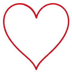 Outline drawing of red heart in hand style