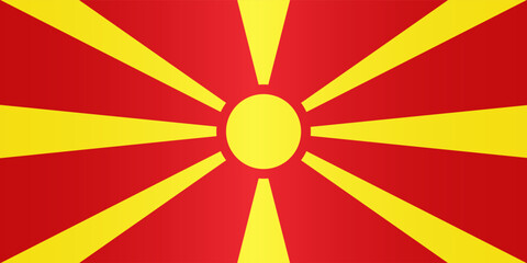 National Flag of North Macedonia. Vector Element