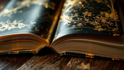 Antique Book with Golden Accents: A Glimpse into Literary History