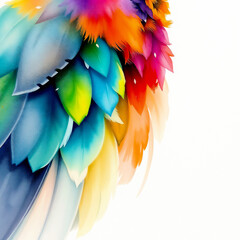 Obraz premium Super zoom on a hummingbird’s colorful feathers! Soft watercolor pastel shades blend like a rainbow, creating a magical and dreamy nature vibe.