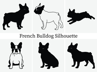 French Bulldog Silhouettes Design