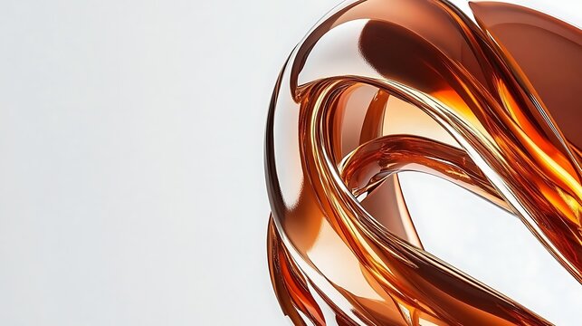 Abstract Amber Liquid Swirls Design