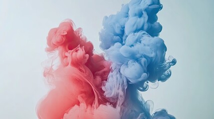 Obraz premium Abstract swirling clouds of pink and blue ink