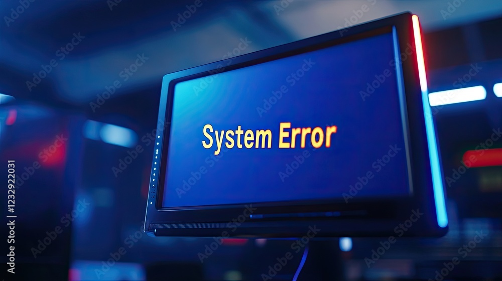 Poster Blue Screen Displaying System Error Message