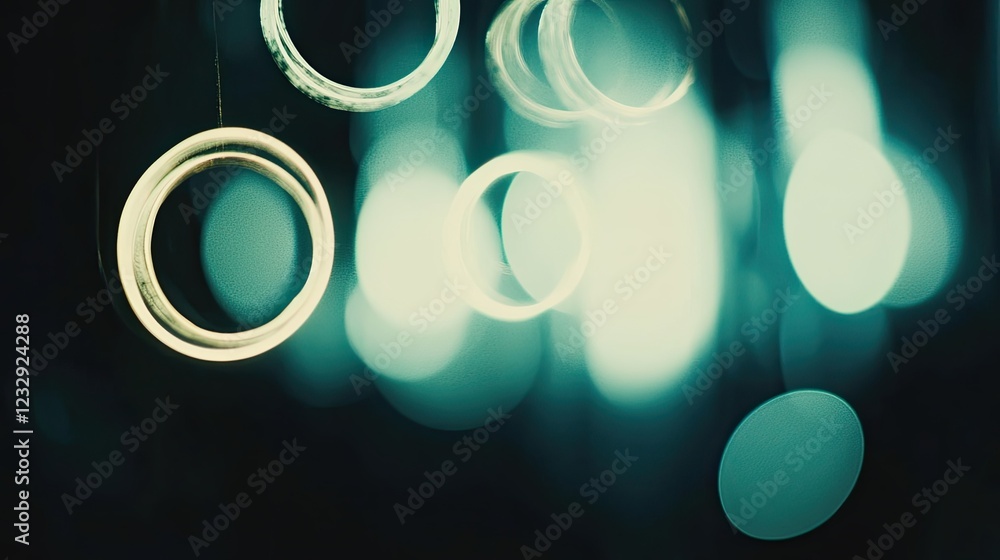 Aufkleber Abstract Rings Of Light Bokeh Background Image