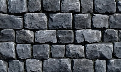 Fototapeta premium Dark grey stone wall texture, seamless pattern, background for game design