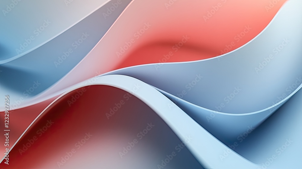 Aufkleber abstract red and blue wave forms design