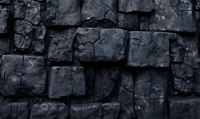 Dark stone wall texture, closeup view, background for design