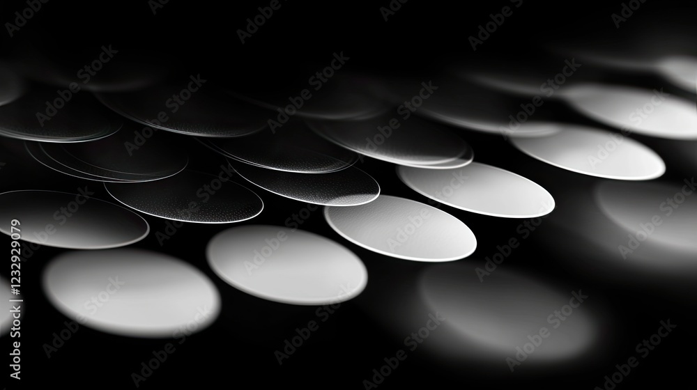 Poster Abstract grayscale image of overlapping circles