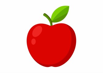 red apple isolated on white background vector illustration