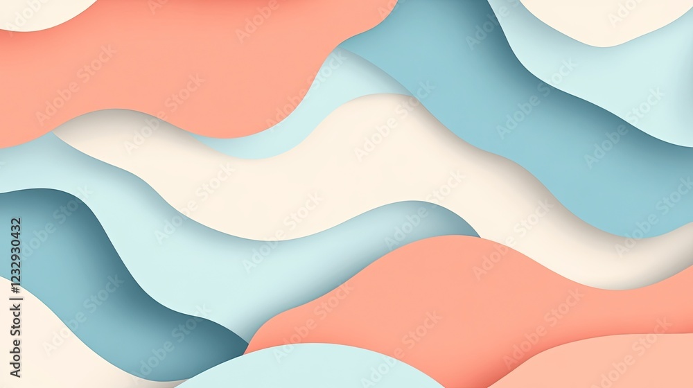Poster abstract pastel wave pattern background design