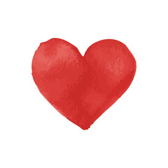 Watercolor heart vector illustration. Love symbol in hand painted water color style.