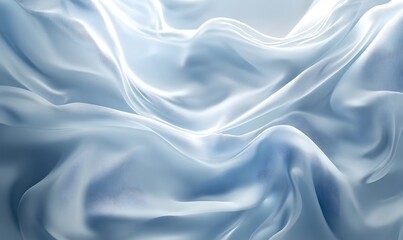 Obraz premium Light blue silk fabric, flowing waves, soft texture, background, design