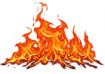 A digital illustration of a flame , with vibrant shades of orange , yellow , and red , against a white background. The flame is dynamic and appears to be in motion, with various shapes and textures .