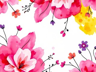Obraz premium Vibrant Pink Watercolor Pattern Background - Abstract Art