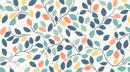 Colorful Leaf Pattern on Soft Background for Elegant Design Projects