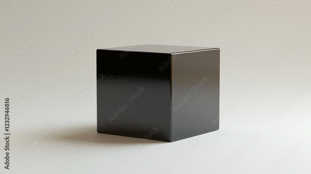 Poster a black cube on a white background