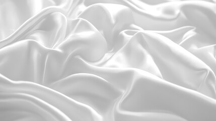 Fototapeta premium White Silk Fabric Draped in Soft Waves