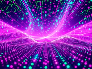 Obraz premium Glowing Glitter Dot Mesh Motion Background - Abstract VJ Loop