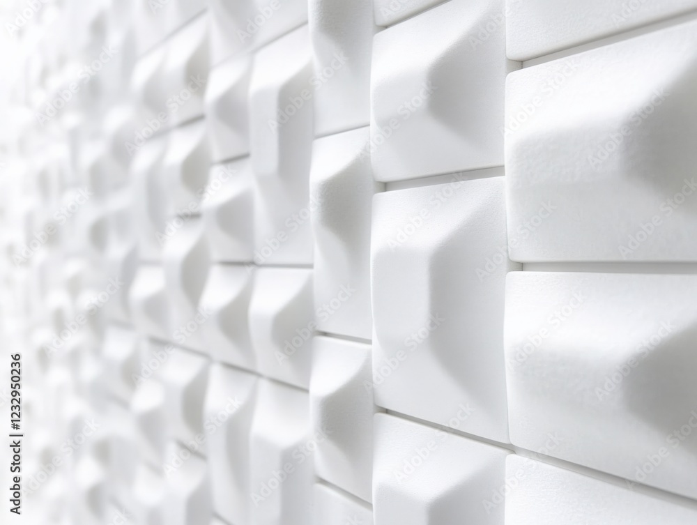 Poster white textured wall background with repeating geometric pattern