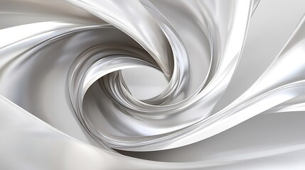 Abstract Silver Swirling Fabric Design