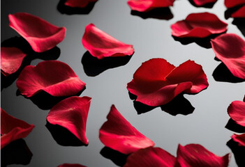 petals of a red rose on a dark background