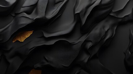 Obraz premium Abstract Black Drapery with Gold Accents