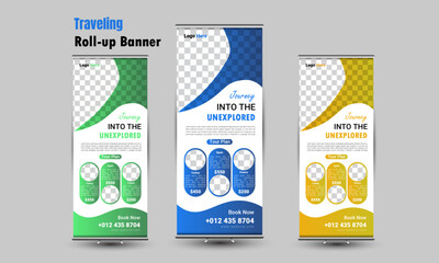 Traveling Roll-up banner Design template