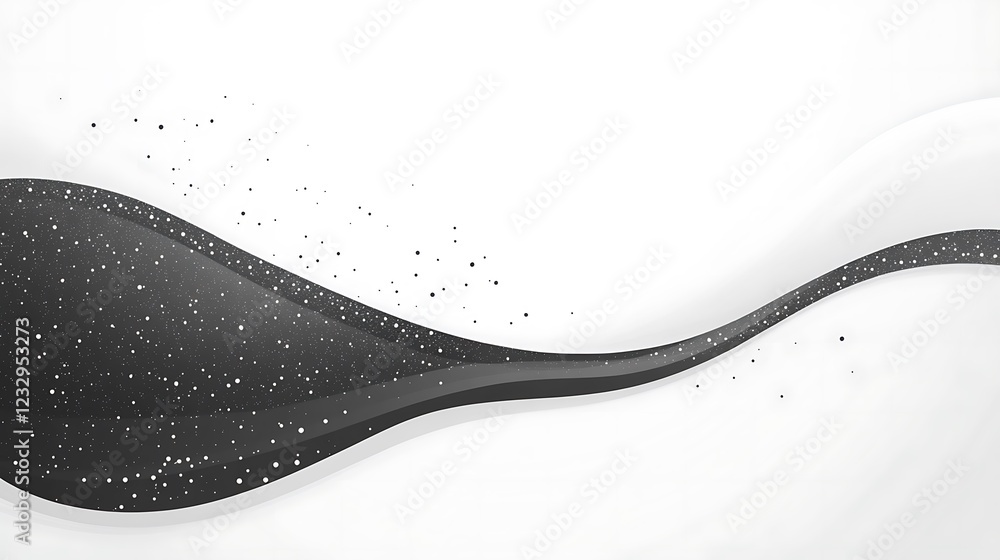 Poster abstract grayscale wave design with subtle speckles