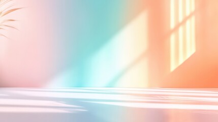 Pastel Background With Soft Light and Shadow Play