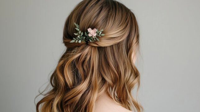 Soft, tousled waves with a small floral clip for Valentine's Day