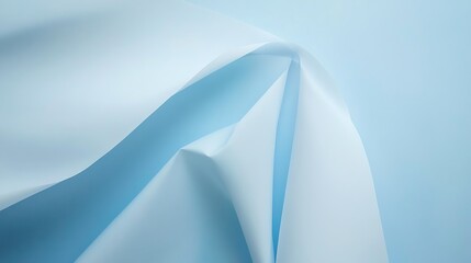 Fototapeta premium Abstract Light Blue Paper Folds Minimalist Design