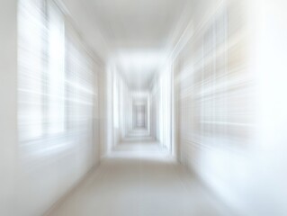 bright white hallway with motion blur effect