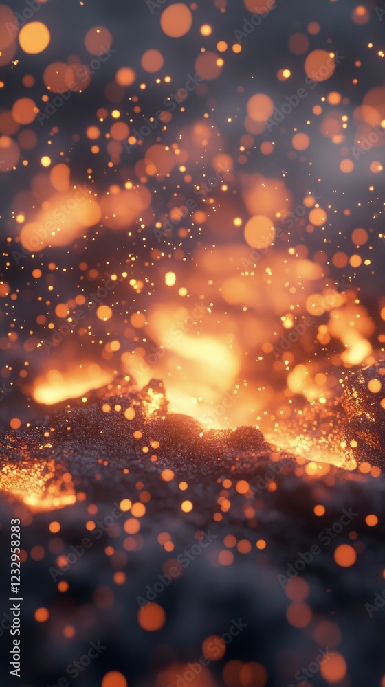 Poster golden bokeh lights create a dreamy atmosphere in a warm and inviting space