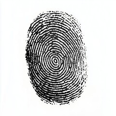 black fingerprint thumbprint on transparent background