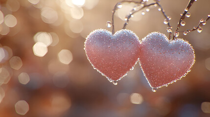 Fototapeta premium Attributes of lovers. Hearts, flowers, candles.