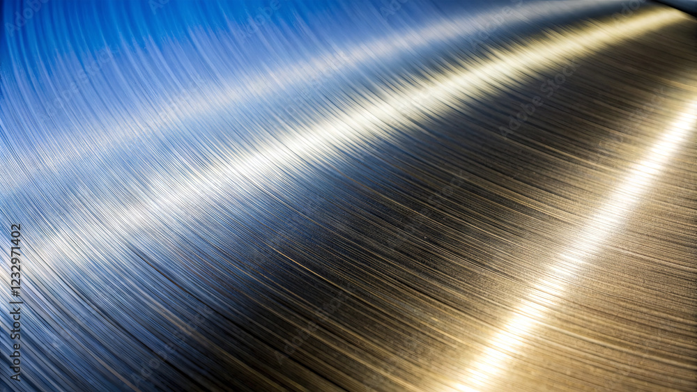 Poster a close-up view reveals the intricate patterns of brushed metal, showcasing smooth, sleek lines and 