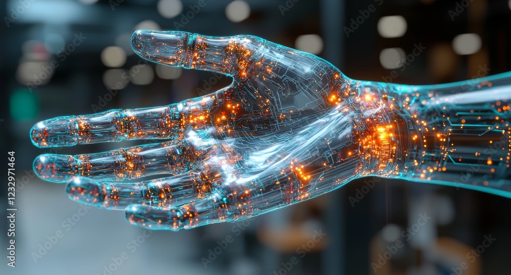 Poster businessman interacting with a 3d rendering of a digital x-ray human body scan interface