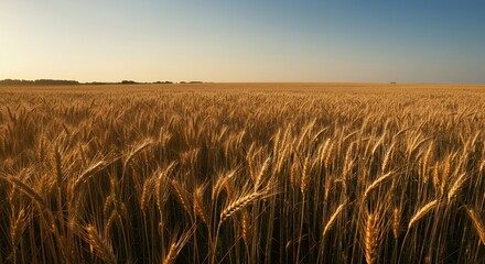 Golden Wheat Field at Sunset Landscape Photography