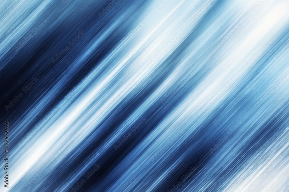 Poster blurred blue background with abstract horizontal lines in motion