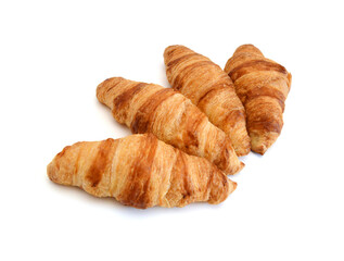 Fresh and tasty croissant over white background