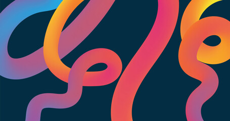Obraz premium Vibrant Abstract Background with Gradient Swirling Lines, Colorful Gradient Twisted Shapes – Futuristic Design